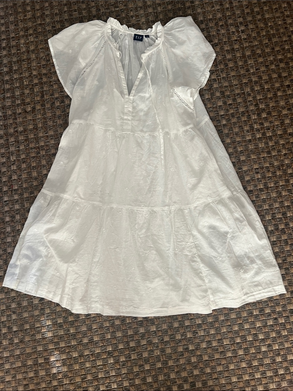 GAP White Tiered Summer Cotton Dress